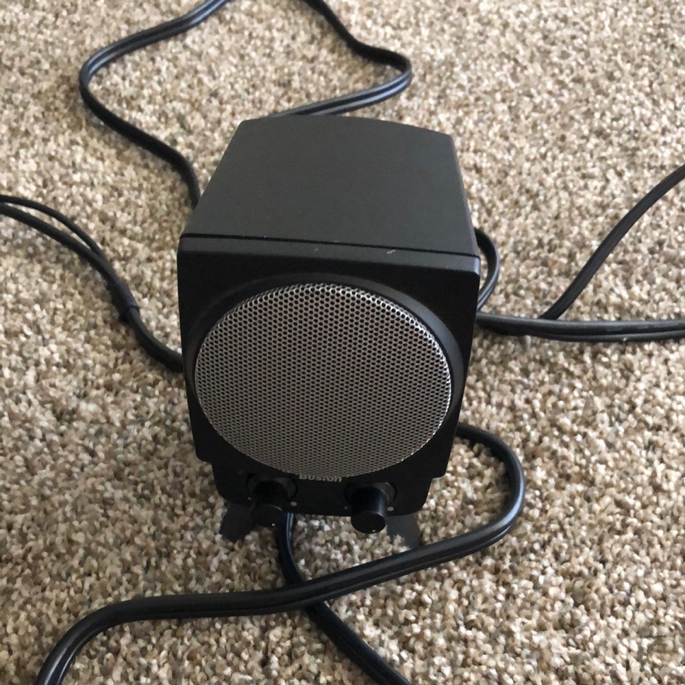 Boston Acoustics SoundWare Speakers Black Compter Black and Silver Speaker